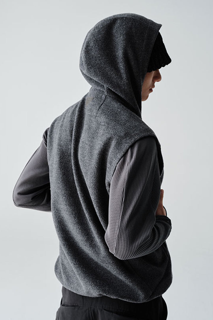 ウールフード付きベストNLBLDMJ002