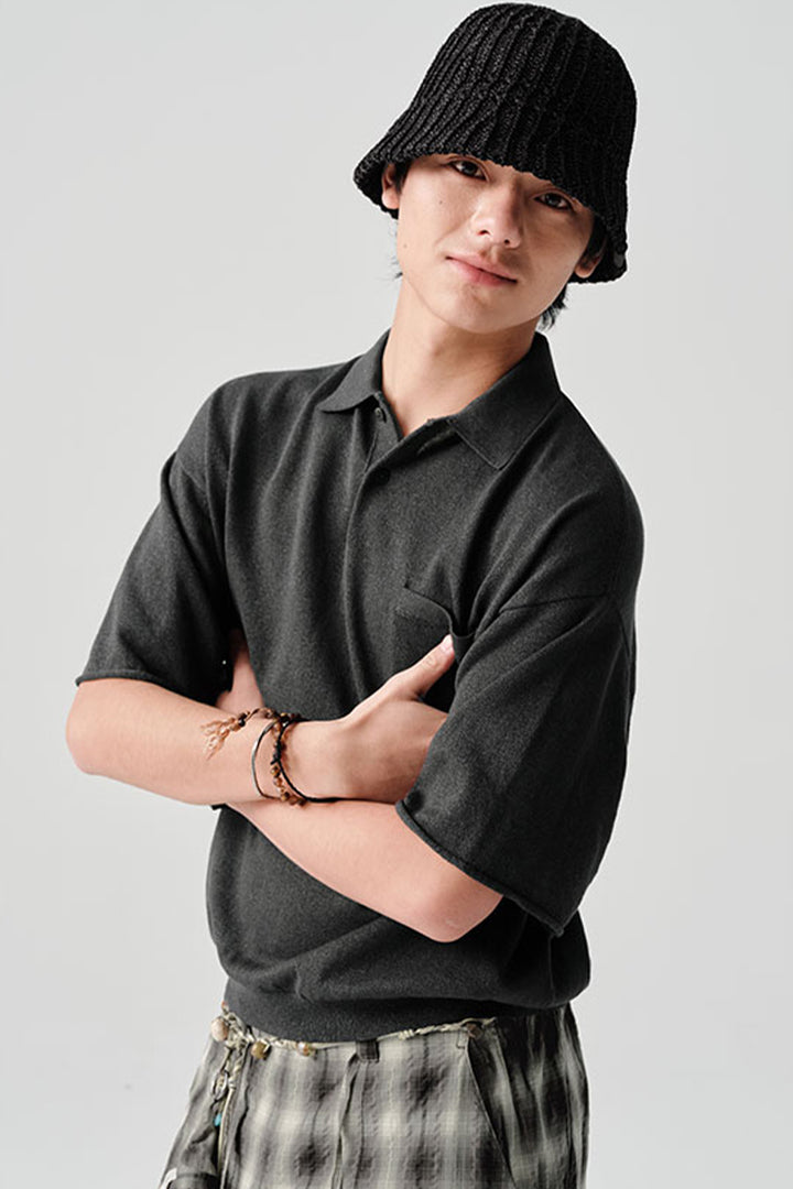ABACELLニット半袖ポロシャツNLBLDPL002