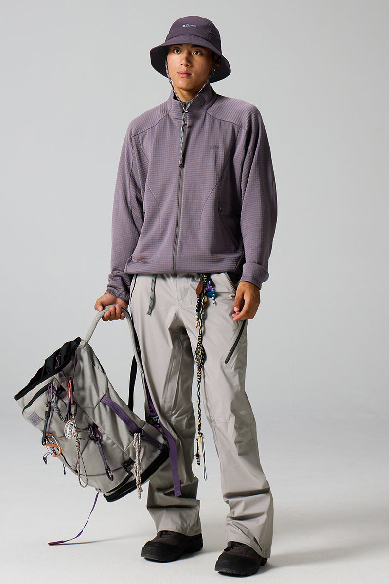 ウールチェック柄フリースジャケット25BLJK027