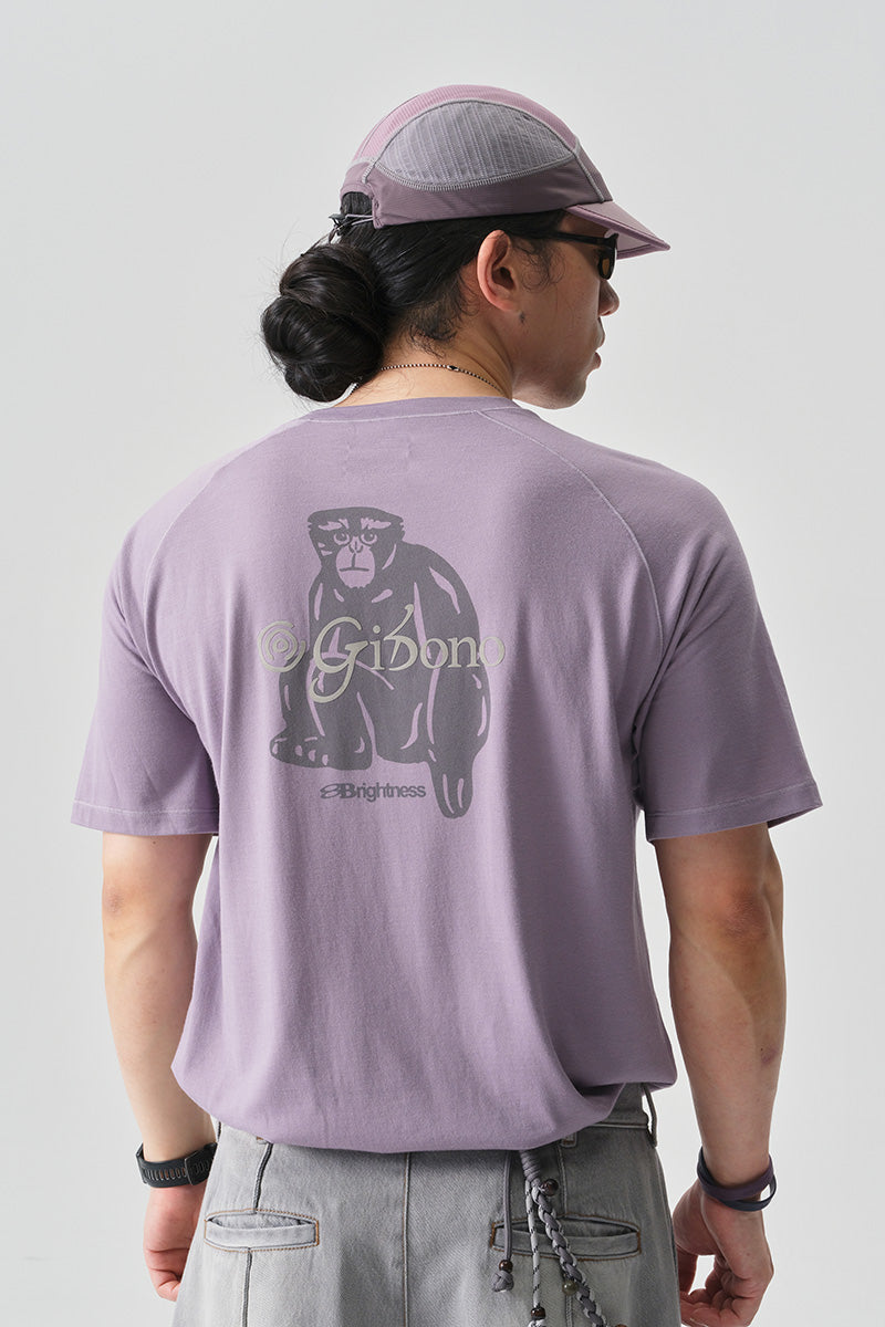 COOLMAXテナガザル柄抗菌ウールTシャツNLBLDTX038