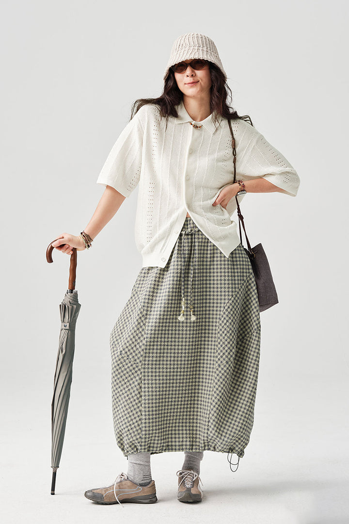 ABACELL半袖ニットカーディガンNLBLDCY003