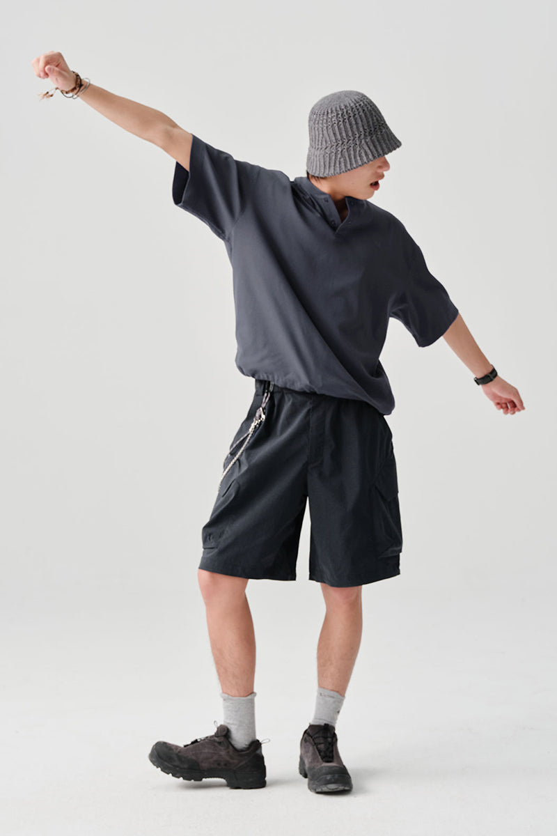 HYDROCOOLワッフル生地ヘンリーネック半袖TシャツNLBLDTX009