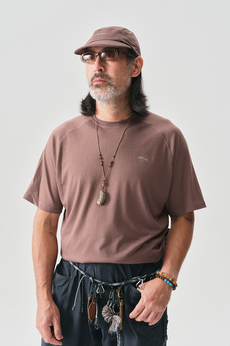 COOLMAXストーン柄メリノウール半袖TシャツNLBLDTX028