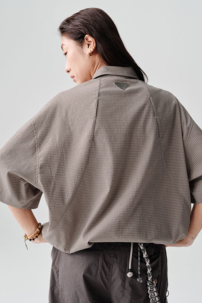 リップル生地半袖シャツアウターNLBLDCY002
