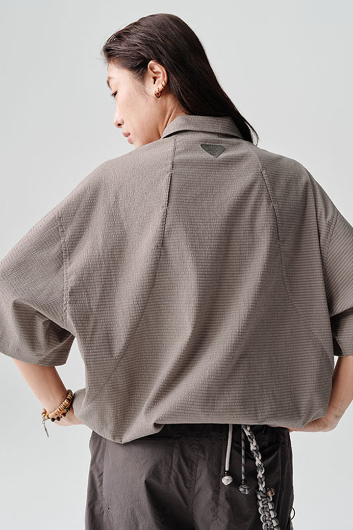 リップル生地半袖シャツアウターNLBLDCY002