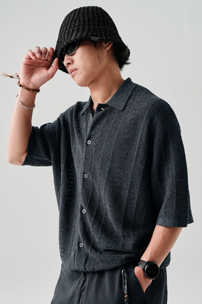 ABACELL半袖ニットカーディガンNLBLDCY003