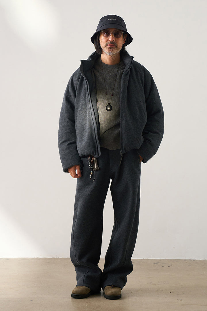 ウールスタンドカラーダウンジャケット25BLYR008