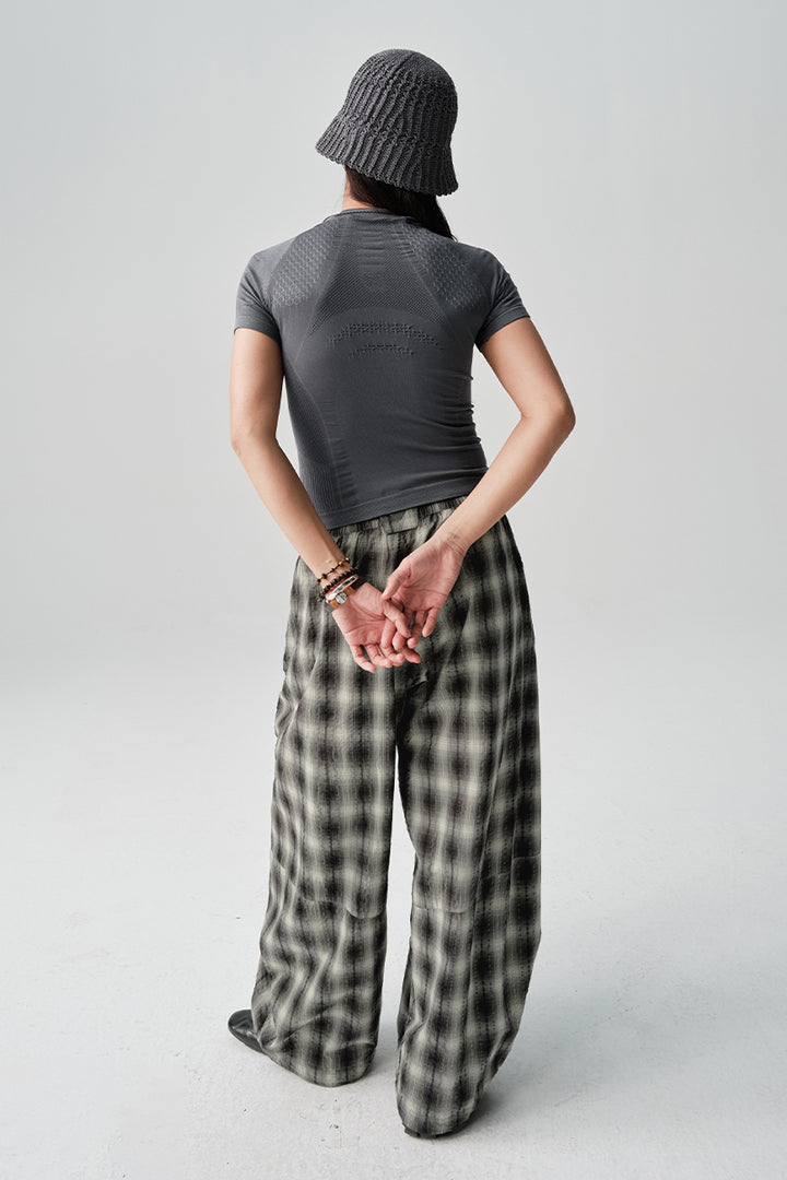 リップル生地カジュアルワークパンツNLBLACK005