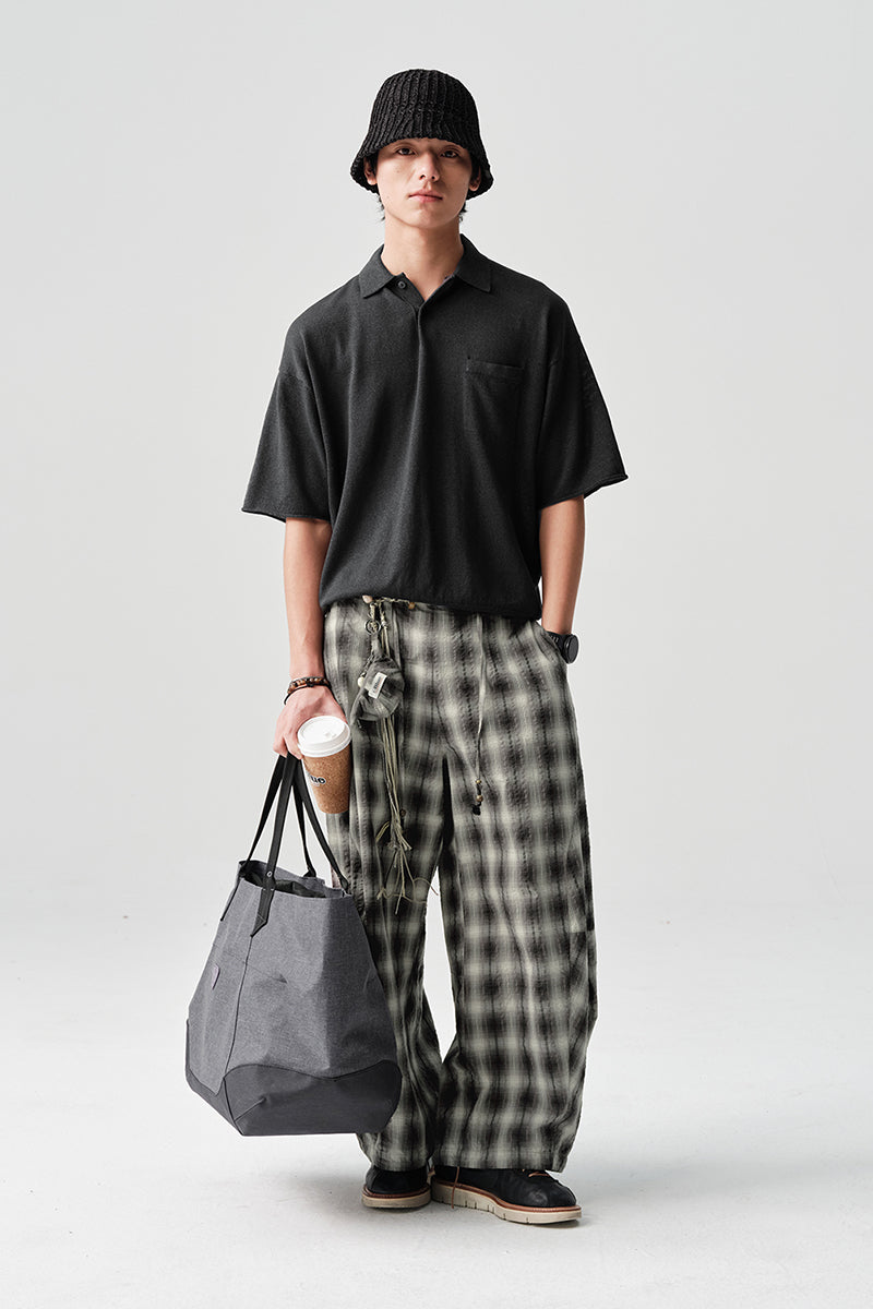 リップル生地カジュアルワークパンツNLBLACK005