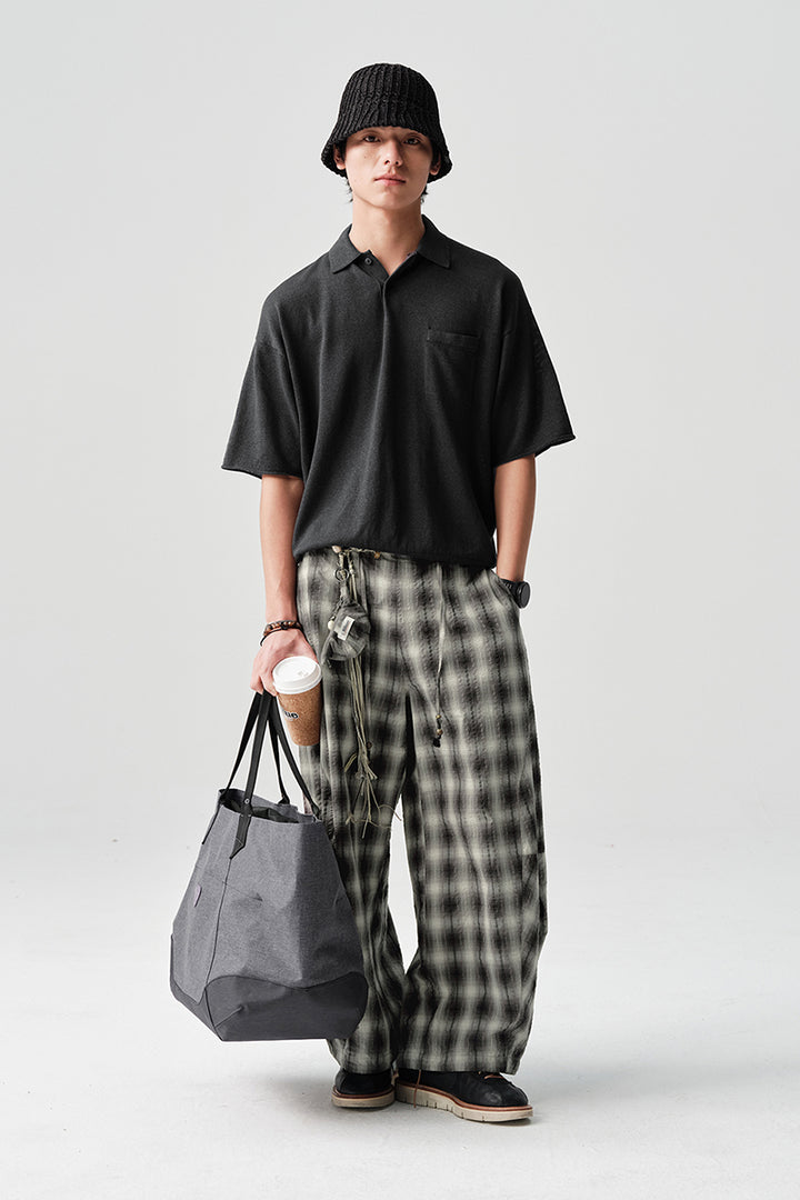 リップル生地カジュアルワークパンツNLBLACK005