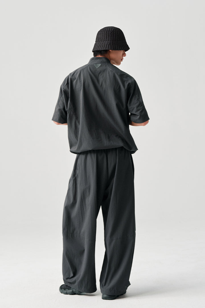 リップル生地カジュアルワークパンツNLBLACK005