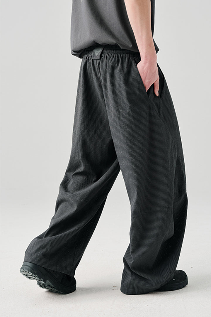 リップル生地カジュアルワークパンツNLBLACK005