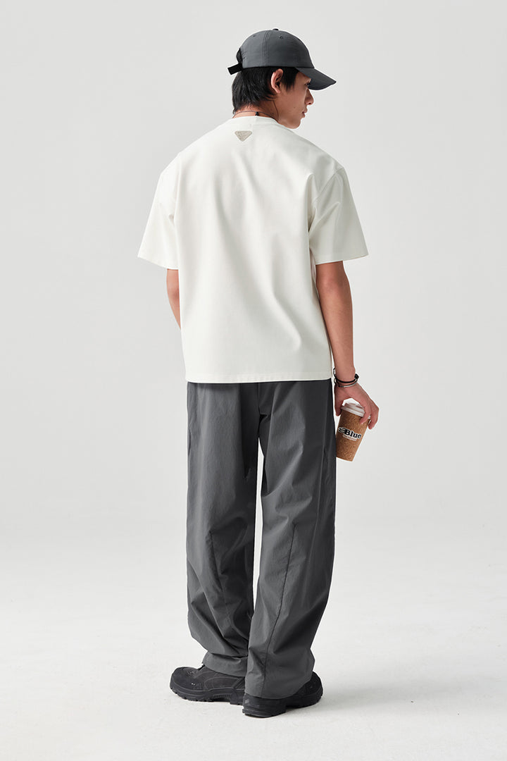 カジュアル涼感ストレートパンツNLBLACK008