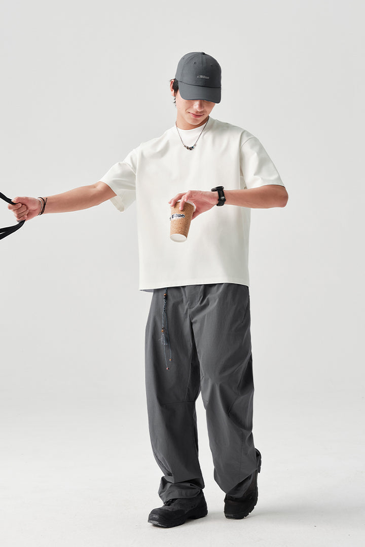 カジュアル涼感ストレートパンツNLBLACK008