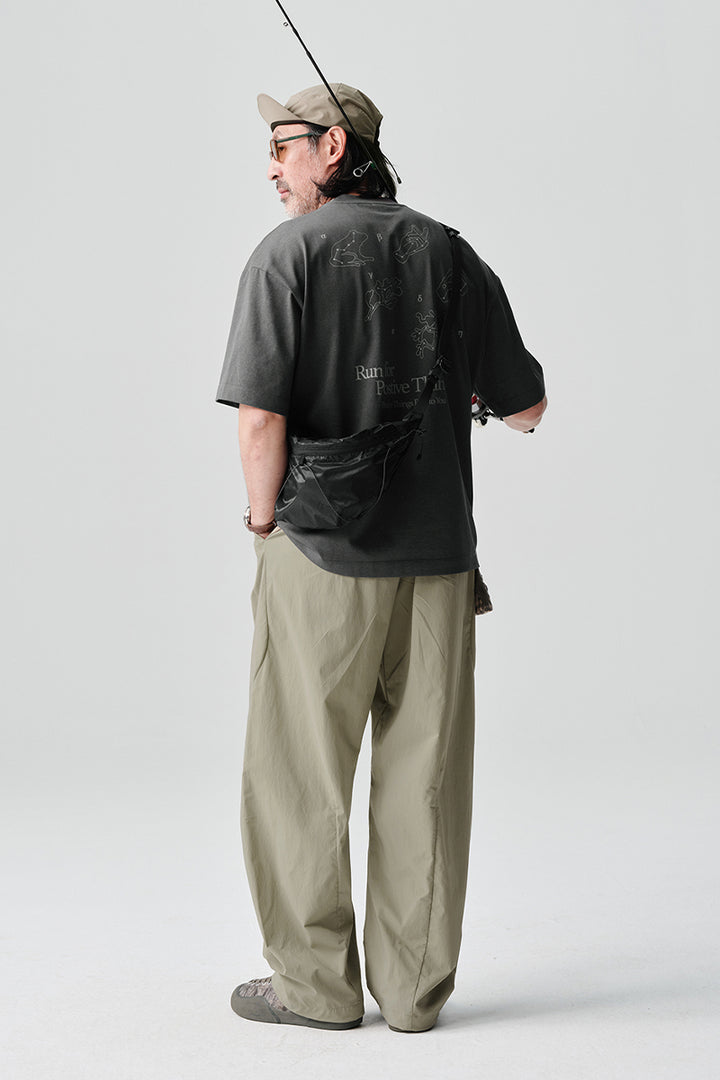 カジュアル涼感ストレートパンツNLBLACK008