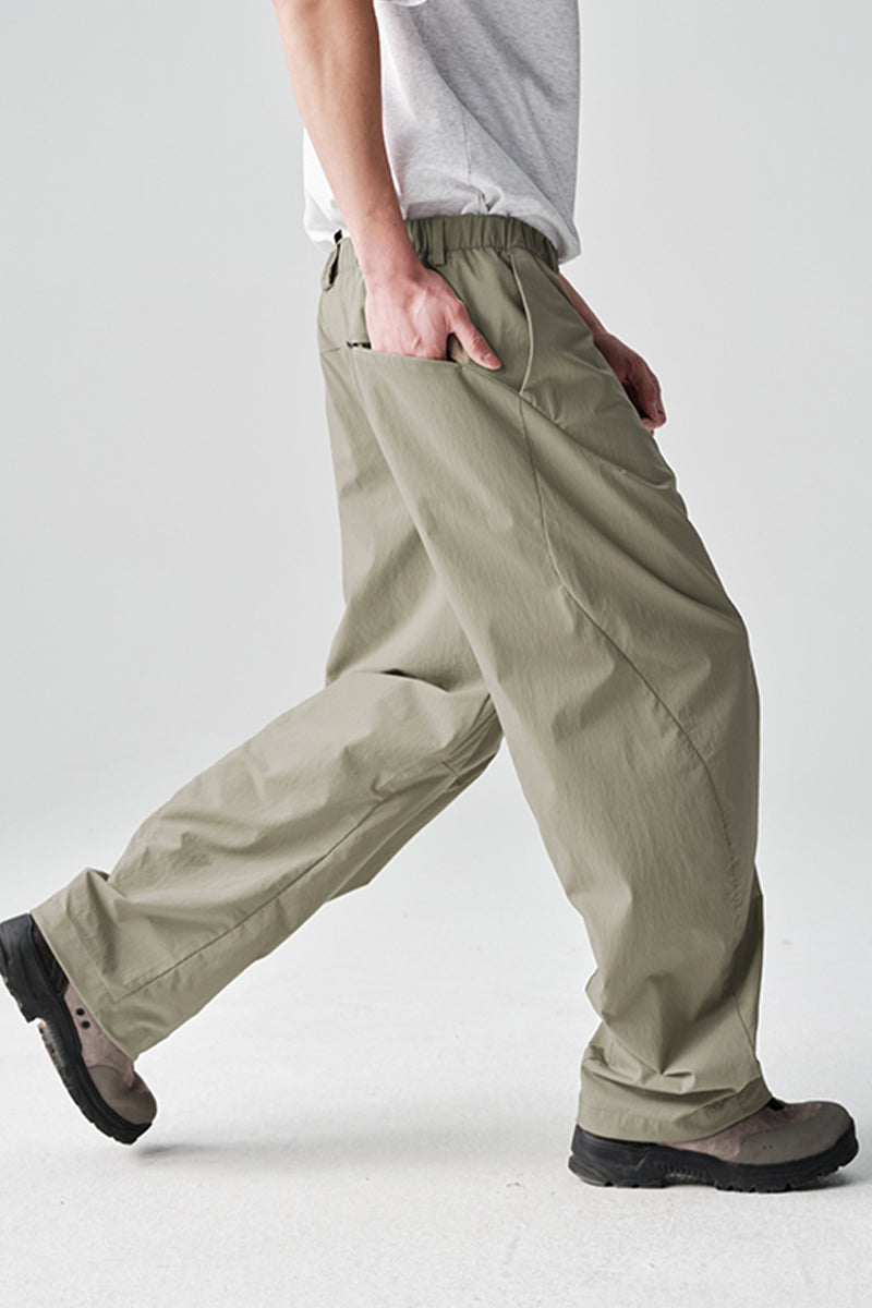 カジュアル涼感ストレートパンツNLBLACK008