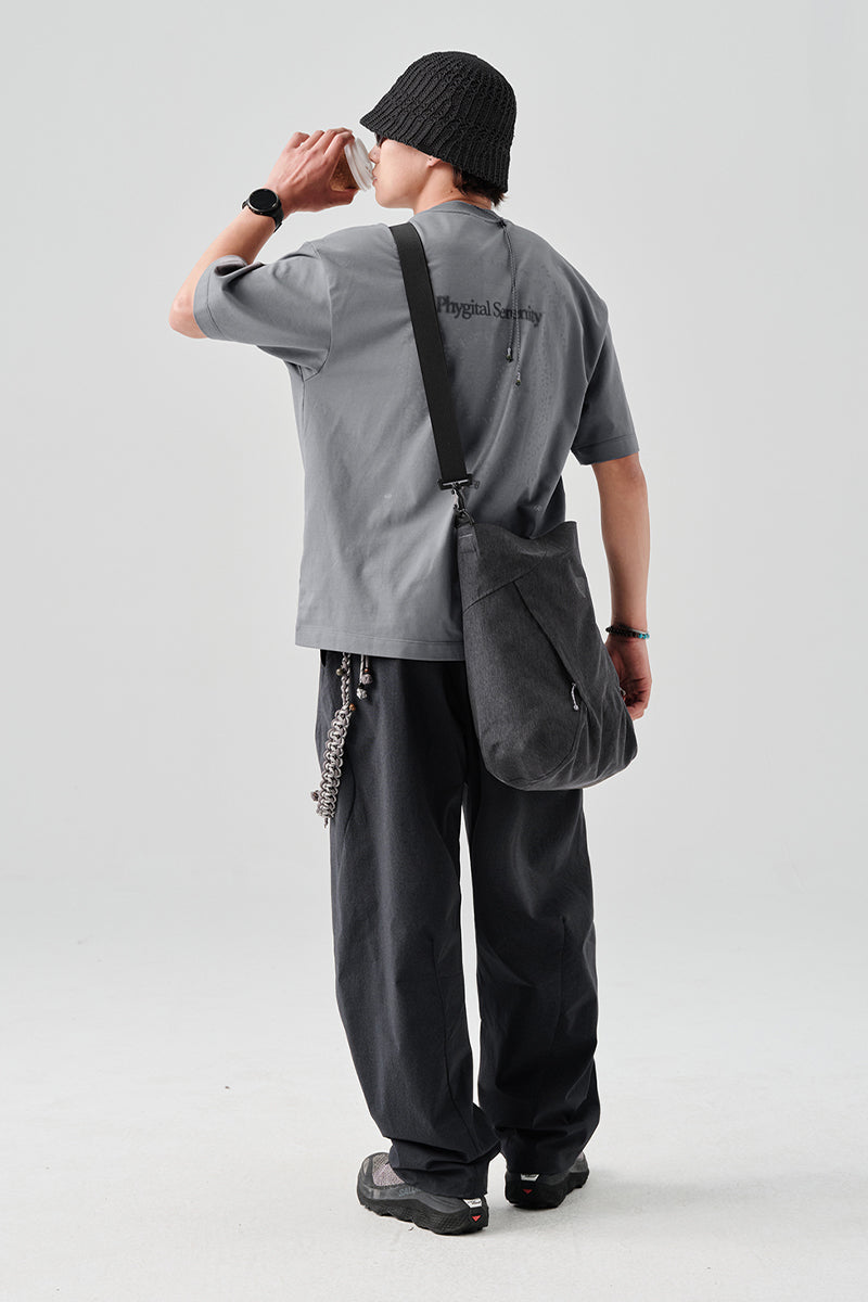 カジュアル涼感ストレートパンツNLBLACK008