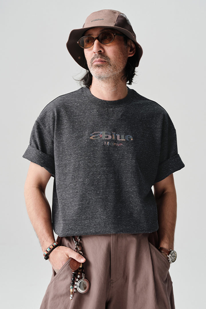 カラフル刺繍ロゴクルーネック半袖TシャツNLBLDTX005