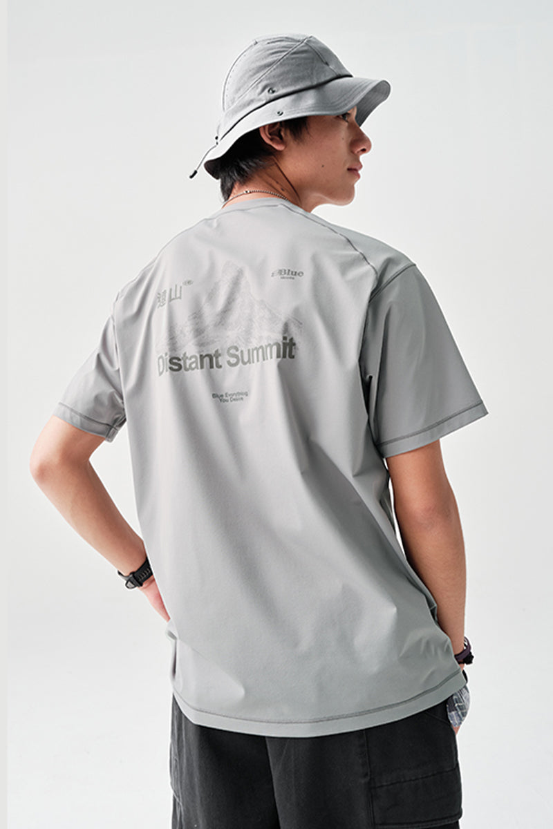 POLYGIENE遠山プリント抗菌半袖TシャツNLBLDTX020