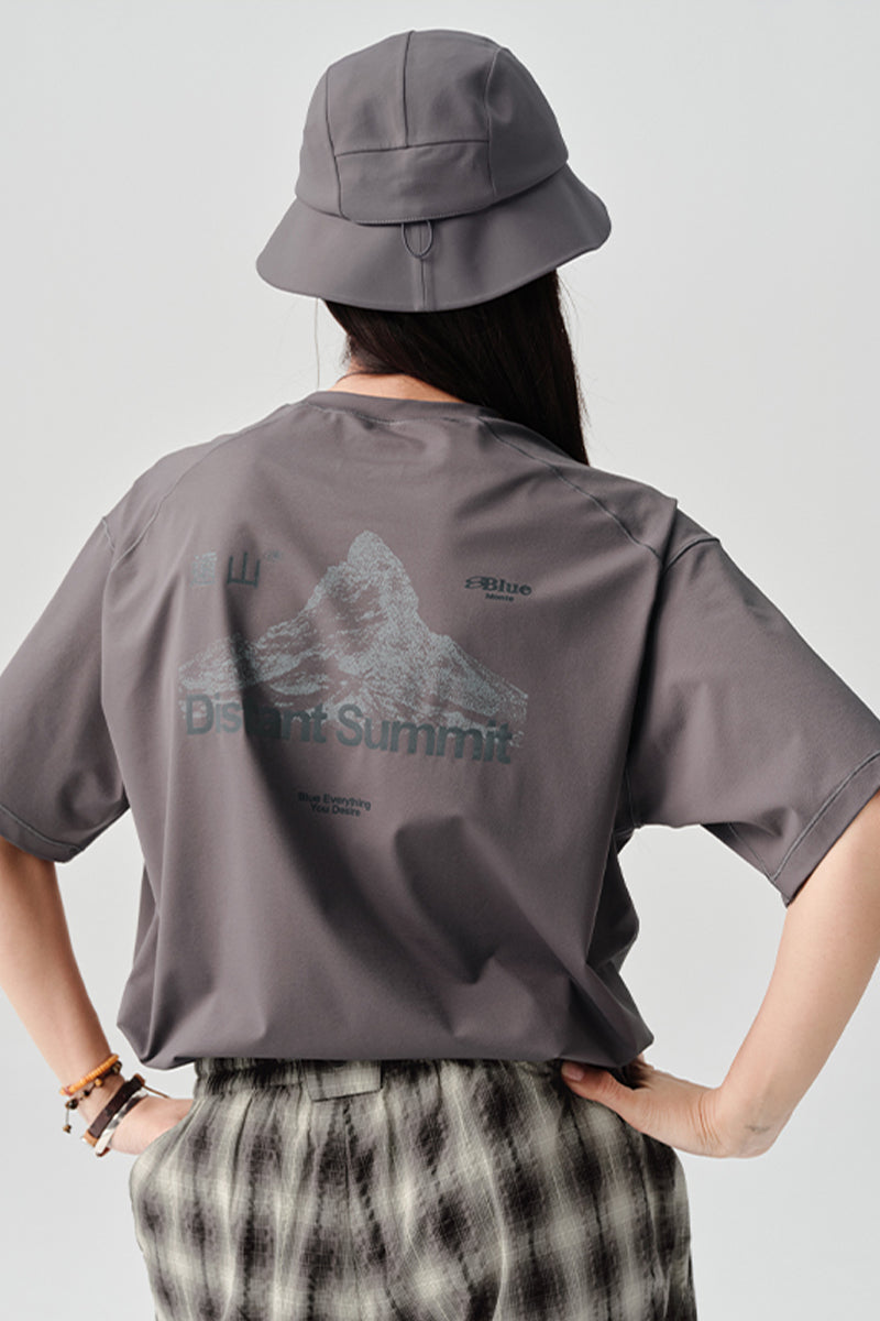 POLYGIENE遠山プリント抗菌半袖TシャツNLBLDTX020