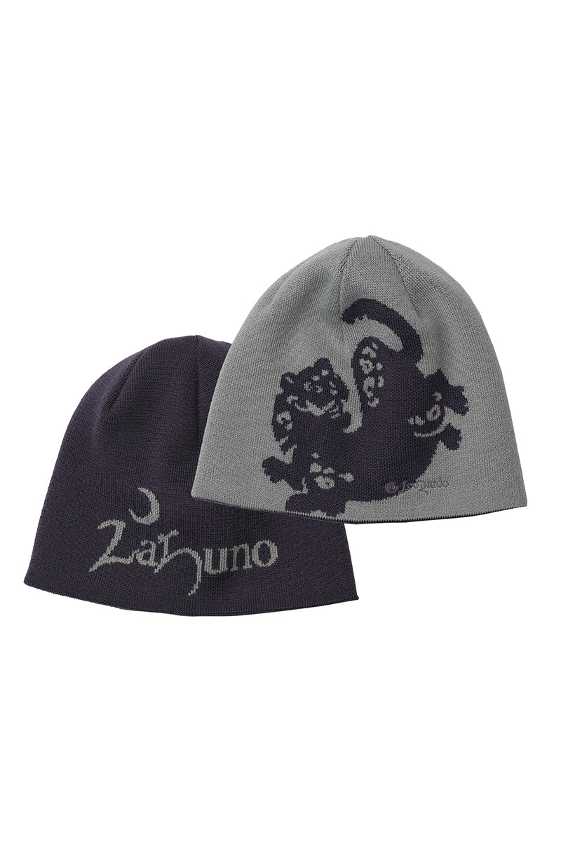 ユキヒョウ柄リバーシブルウールビーニー25BLML016