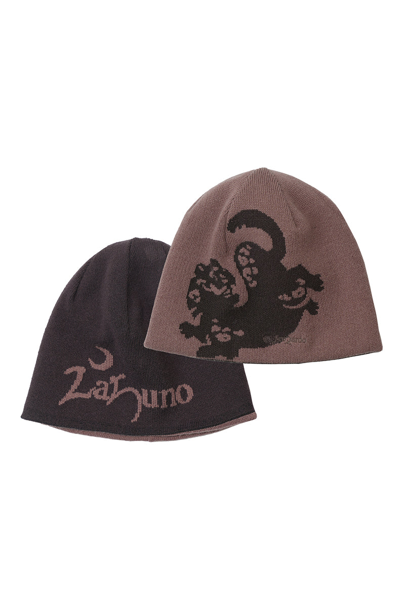 ユキヒョウ柄リバーシブルウールビーニー25BLML016