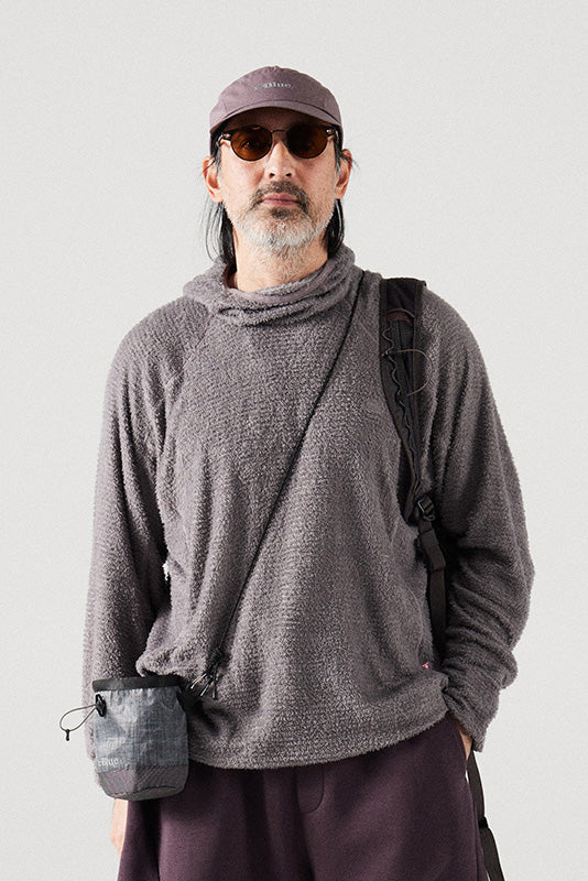 フード付きフリースロングシャツ25BLWY007
