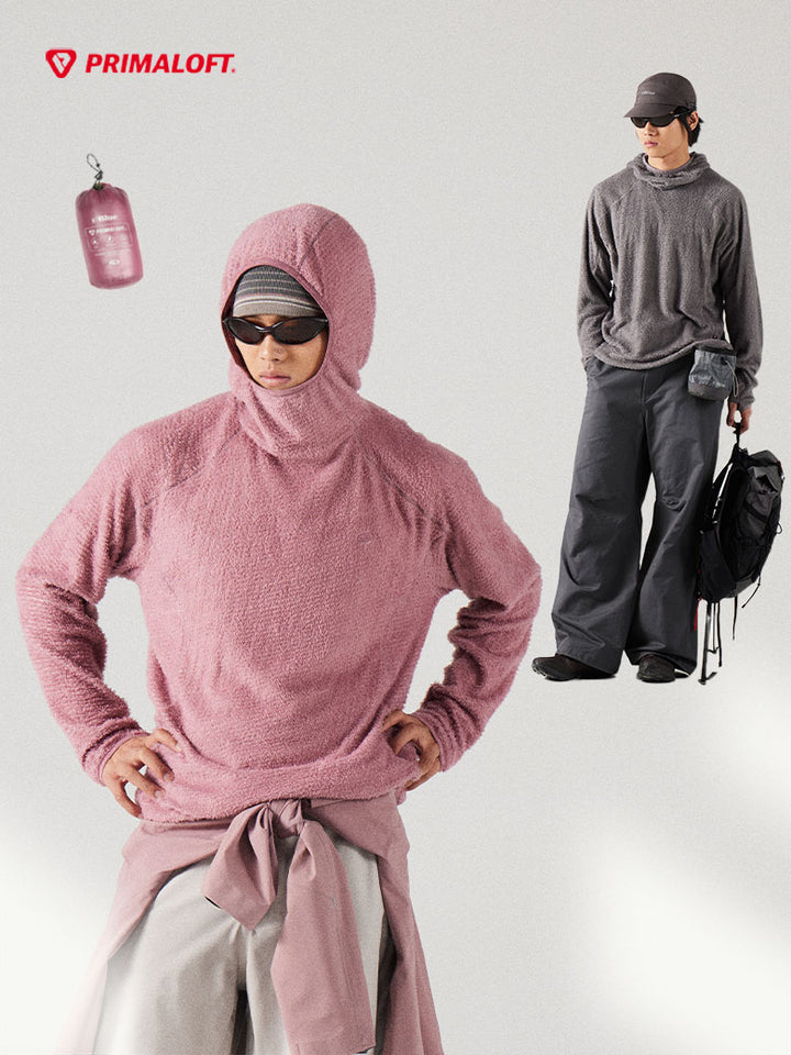 フード付きフリースロングシャツ25BLWY007