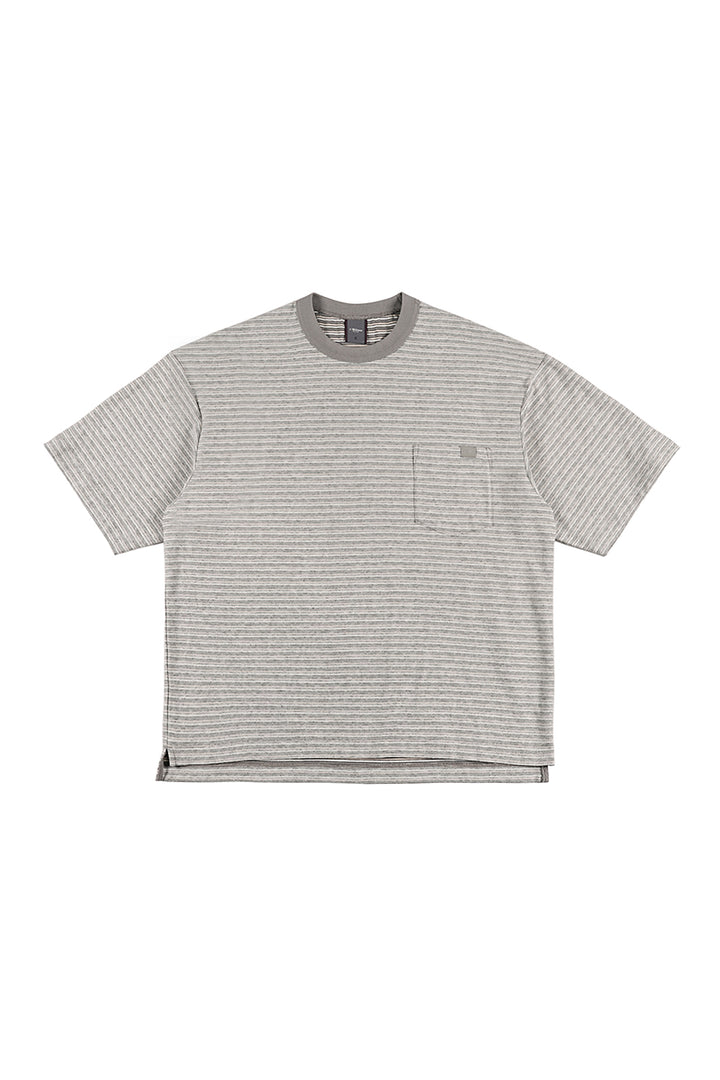 ボーダーラウンドネック半袖TシャツNLBLDTX010