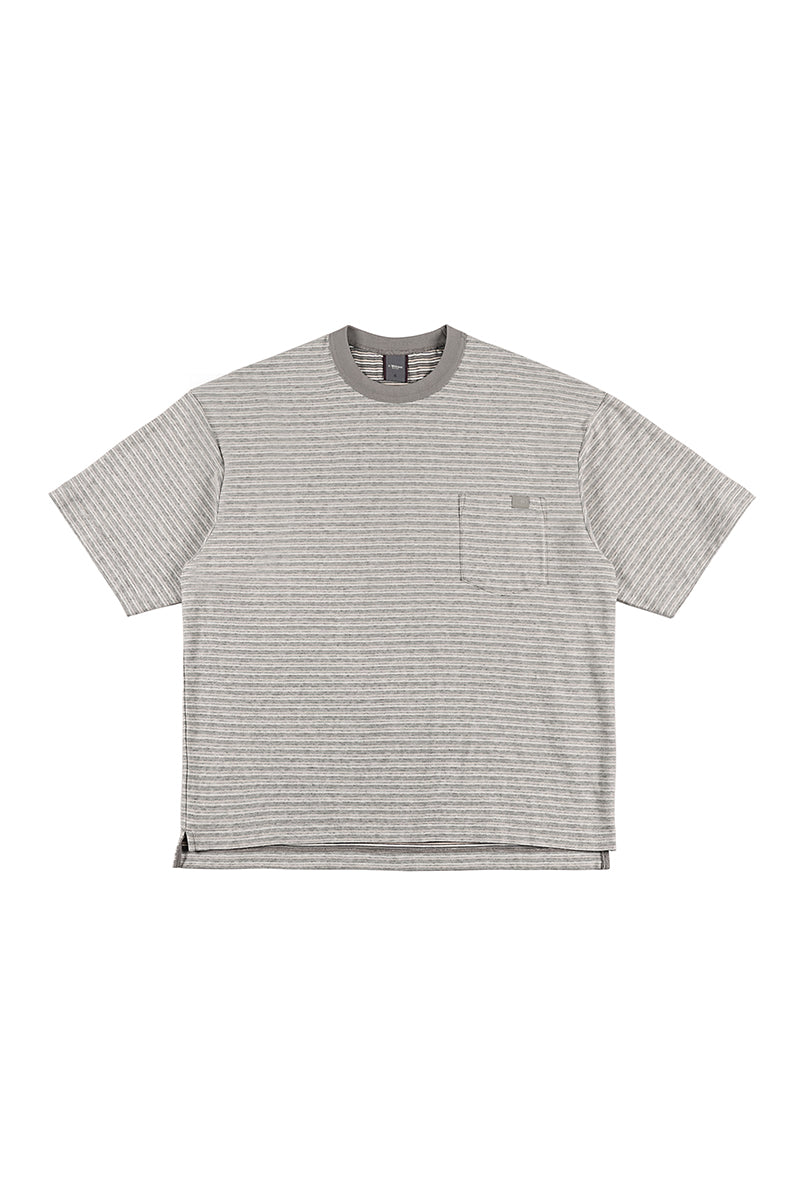 ボーダーラウンドネック半袖TシャツNLBLDTX010