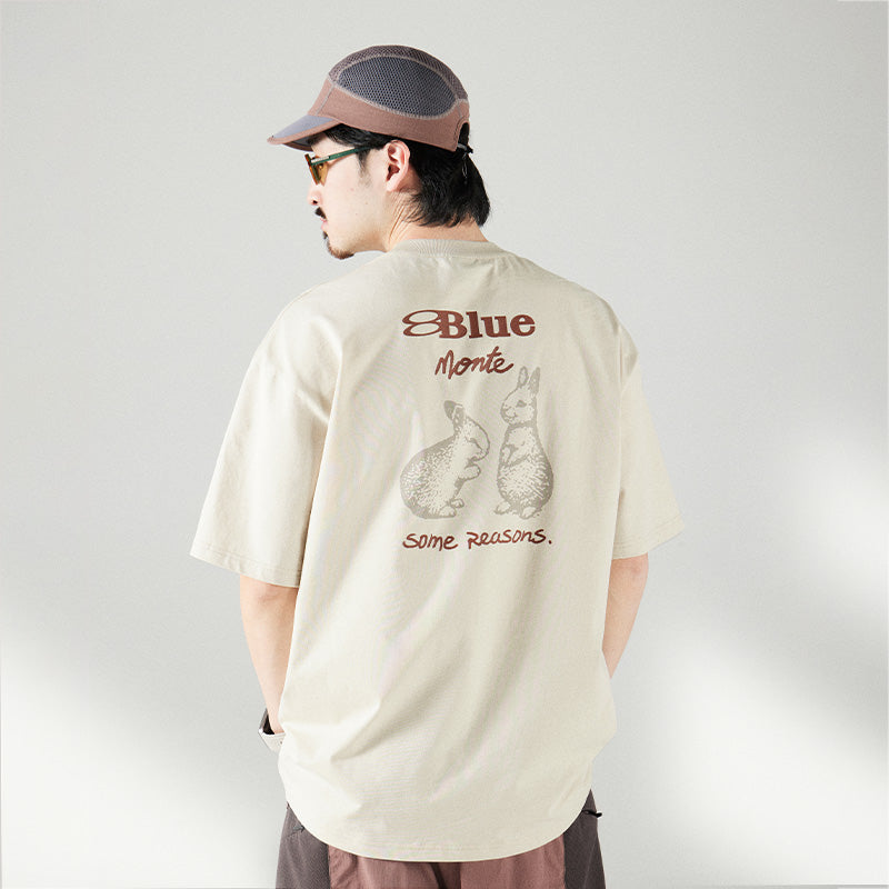 ウサギプリント ルーズTシャツ25BLDT033